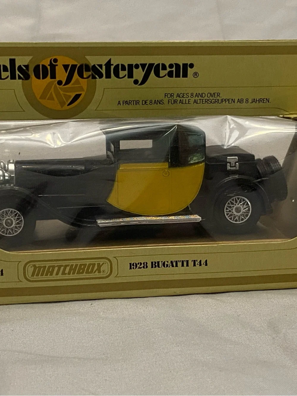Vintage Matchbox Models of Yesteryear 1928 Bugatti T44 - Black & Yellow
